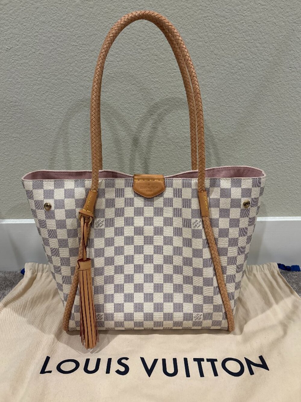 Louis Vuitton Propriano Tote Shoulder Bag Damier Azul Canvas